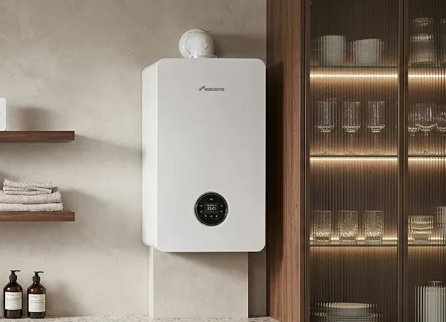 Wall-mounted boiler in a modern kitchen